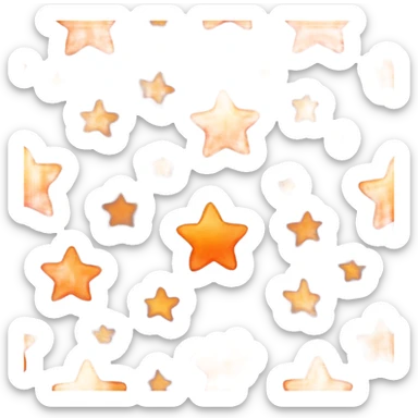 Orange water color star sticker