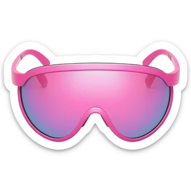 futuristic pink shield visor sunglasses, one-piece lens, Y2K style sticker