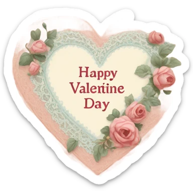 vintage valentine’s day card sticker