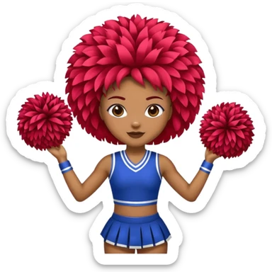african american cheerleader pom pom sticker