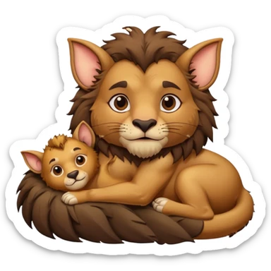 Bat chilling in lion’s stomach sticker