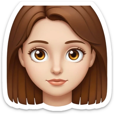 Girl with brown hair,not too dark,hazel eyes and fair skin  sticker