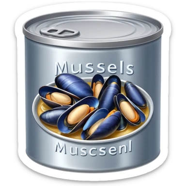 a can of mussels sticker