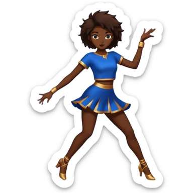 All Brown silhouette of a female dancing with thunder in the background  sticker