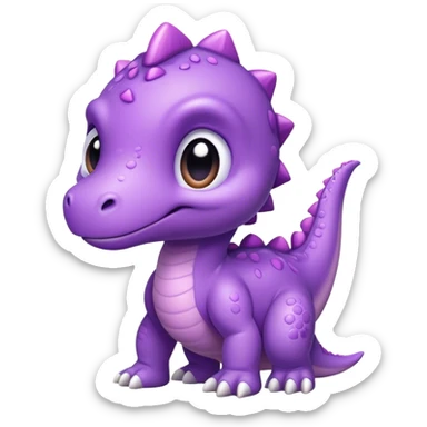 Cute purple baby dinosaur  sticker