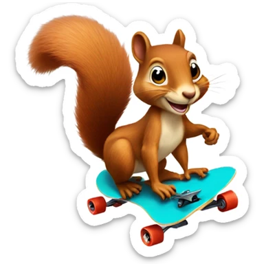 squirrel riding a skateboard sticker