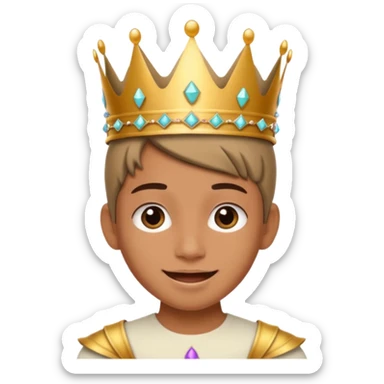 A stylish teen wearing a hand-crafted crown for fun. sticker