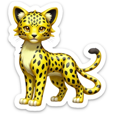 Shiny Elemental Exotic Colorful Epic Cool Liepard-Delcatty-Pokémon-Fakémon-hybrid-creature (full body) sticker