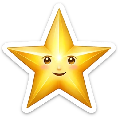 Bright shining golden star with rays of light sticker