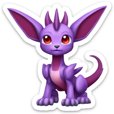 Mauve-maroon-red-violet-colored edgy anthro-genesect-raptor-scalie-sona-Fakémon-hybrid with a mane on head and back and horns full body sticker