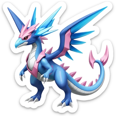 Futuristic Helioptile-Diancie-Kyurem-Dialga-Latios-Miraidon-Pokémon, full body sticker