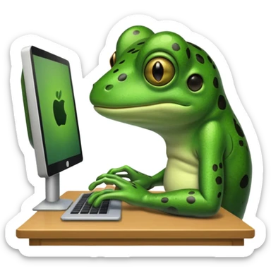 frog png with desktop computer works deeply sticker