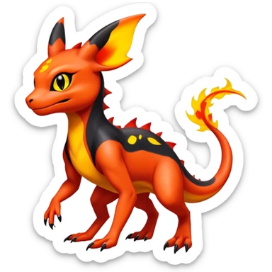 Salandit-Umbreon-Charmeleon-Fakémon-hybrid-creature (full body)  sticker