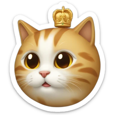 Un chat en pleine possession du crâne de la reine sticker