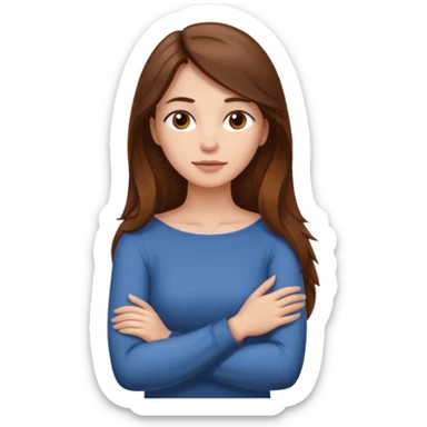 A woman’s Arms crossing over her neck sticker