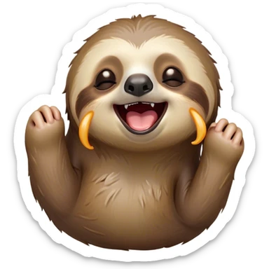 Cinematic Cute Yawning Sloth Portrait Emoji, Head tilted slightly with a dramatic, wide-open yawn, showcasing a languid, cuddly form with drowsy, half-closed eyes and an open, relaxed mouth, Simplified yet irresistibly adorable features, highly detailed, glowing with a soft, cozy glow, high shine, relaxed yet expressive, stylized with a dash of whimsical sluggish charm, soft glowing outline, capturing the essence of a drowsy yet affectionate sloth that appears ready to stretch out for a long nap! sticker