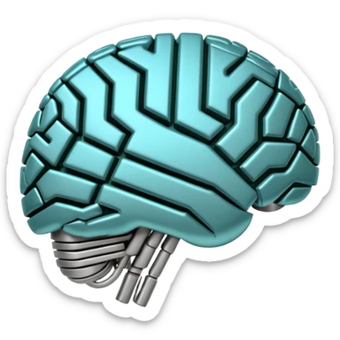 3D circuit board brain sticker