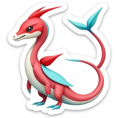 Meloetta-Milotic-Inteleon-Heliolisk-Helioptile-Salamence-Salandit-Latias-Fakémon-creature-hybrid sticker