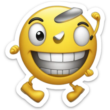 Smiley face with exciting dance sticker