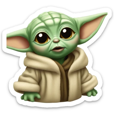 baby yoda with big lips sticker