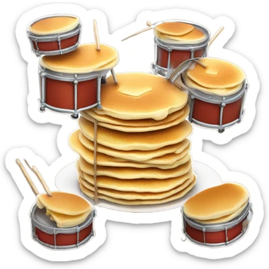 Singing stack of pancakes playing drums  sticker