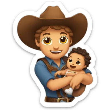 Brock Purdy holding a cowboy baby sticker