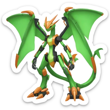 Mechanical Flygon-Scyther-Charizard-raptor-Medabot-Mecha full body sticker
