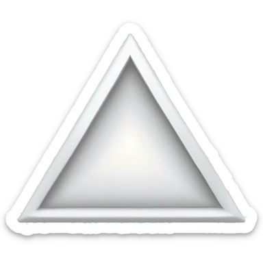 A white triangle with a vertical white rectangle below it sticker