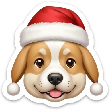 Un chien qui a un chapeau de Noël  sticker