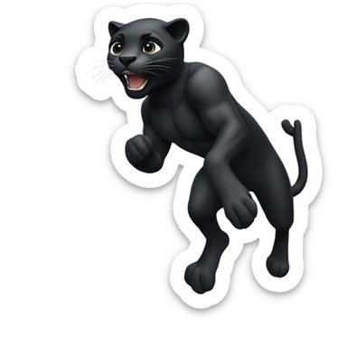 Black panther cliff diving into ocean sticker