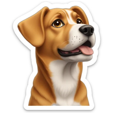 a dog looking at the ceiling sticker