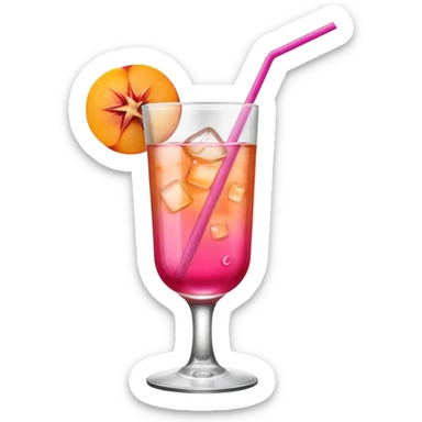cocktail drink hot pink with an apricot skinny glass  sticker