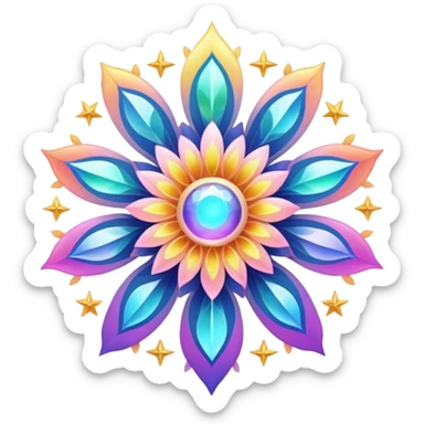Epic divine legendary celestial flowery complex detailed iridescent gradients aesthetic-scenery-Decorations sticker