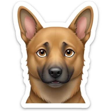 chien Malinois croisé, couleur grise, yeux gris et poils mi long sticker