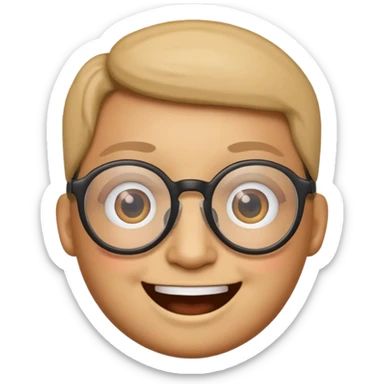 An emoji head with glasses based on the provided photo, variation 4. sticker