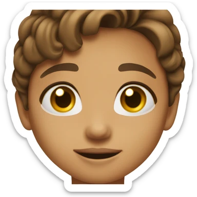 Girl with medium brown hair and brown eyes and tan skin  Clapping  sticker