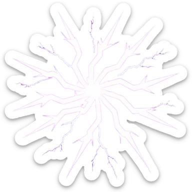 Combination of red blue lightening creating purple lightening in circle shape sticker