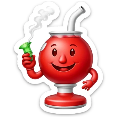 Kool-Aid Man character smoking a bong sticker