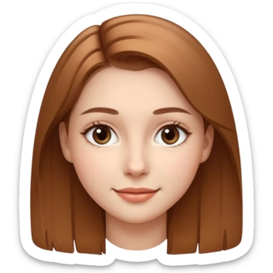 A realistic portrait of a young woman with soft facial features, clear skin, natural makeup, gentle eyes, symmetrical face, subtle smile, smooth lighting, high detail, photorealistic, 85mm len
 sticker
