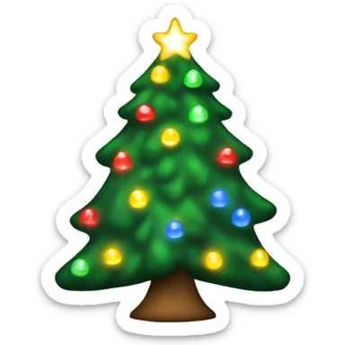 Christmas tree with lights sticker