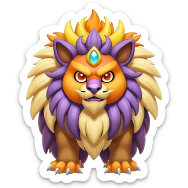 Big Brownish Divine Entei-Venonat-god (full body) sticker