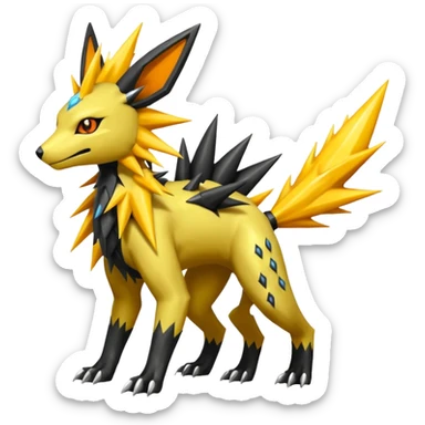 Salandit-Zygarde-Electrike-Jolteon-Manectric-Fakémon-fusion, full body sticker