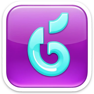 Purple and Cian Symbol of TikTok app sticker