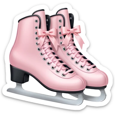 two pastel pink ice skates with bows sticker