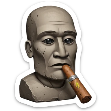 Easter island head smoking cigar sticker