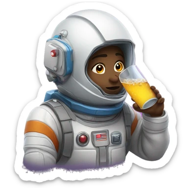 Space cadet drinking a cooler  sticker