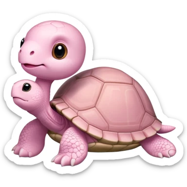 light pink turtle, cute, adorable, looks like a stuffed animal with no details in skin sticker