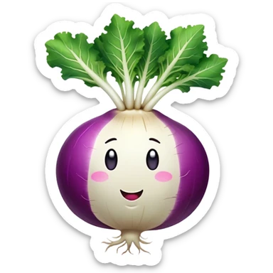 Turnip purple white sticker