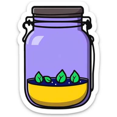 glass jar with solar panel lid and string lights inside, decorative sun jar sticker