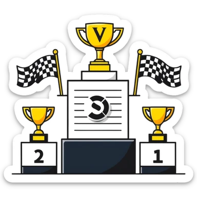 racing victory podium with three places for winners sticker